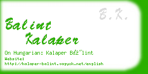 balint kalaper business card